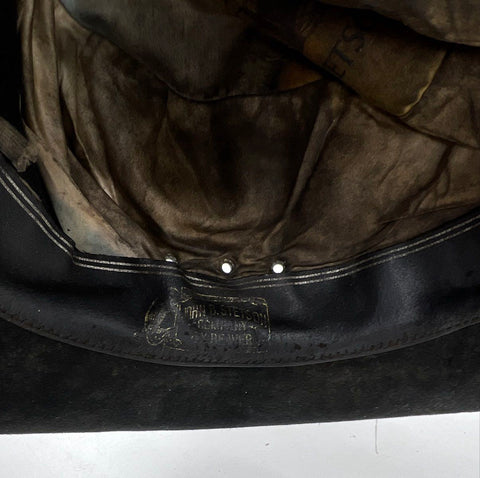 Vintage 70s Stetson Men's Black Felt Cowboy Hat Braided Band Wide Brim