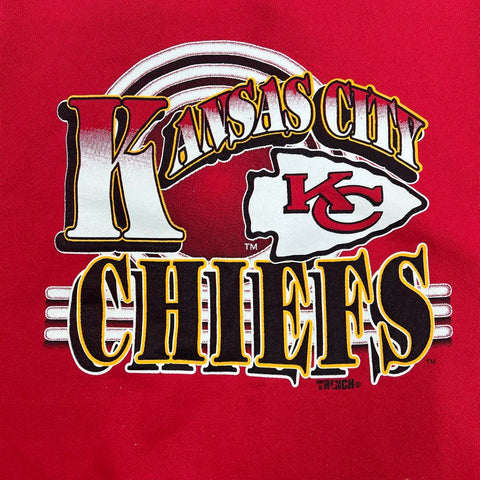 Vintage 90s Trench Men's NFL Kansas City Chiefs Red Sweatshirt Graphic USA L