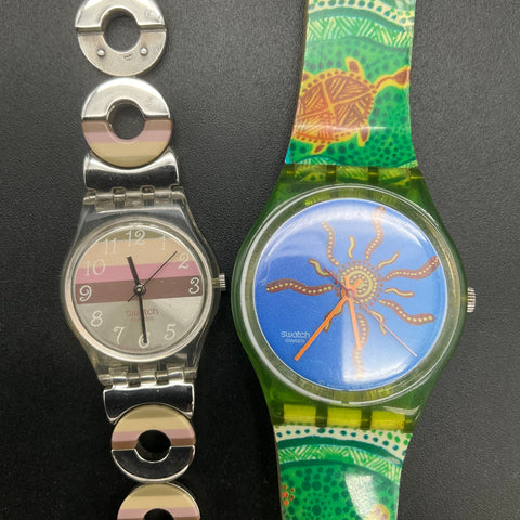 Vintage Swatch Watch Lot 2 Sydney 2000 Olympic Silver Tone