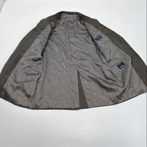 Daniel Cremieux Dillards Men's Brown Plaid Sport Coat Blazer Two Button