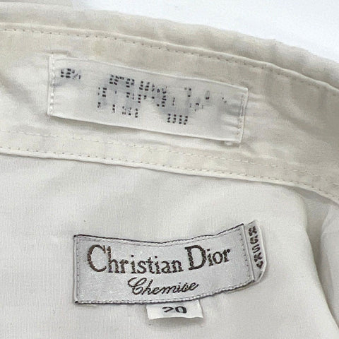 Vintage 80s Christian Dior Chemise Kids White Button Down Shirt Husky Sz 20