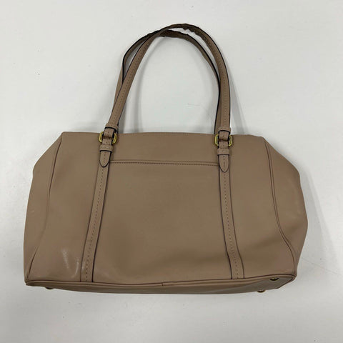 Coach Taupe Leather Peyton Jordan Double Zip Satchel Handbag F25669