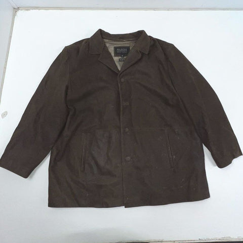 Vintage Y2K Wilsons Leather Men's Brown Car Coat Jacket Thinsulate Lined 3X