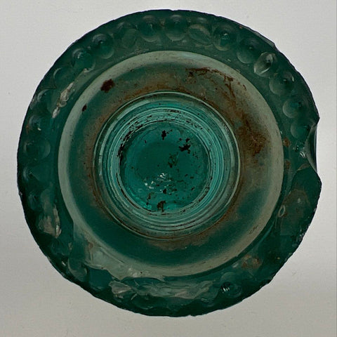 Hemingray No. 9 Glass Insulator Aqua Antique Patent May 2 1893