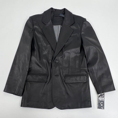 Roundtree & Yorke Men's Lambskin Leather Jacket Blazer Black NWT Size M