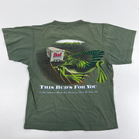 Vintage 1995 Budweiser Frog Truck T-Shirt Single Stitch Changes Made USA Sz L