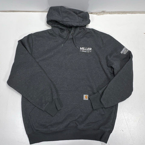 Carhartt Men's Gray Rain Defender Loose Fit Hoodie Miller Electric Logo Sz L
