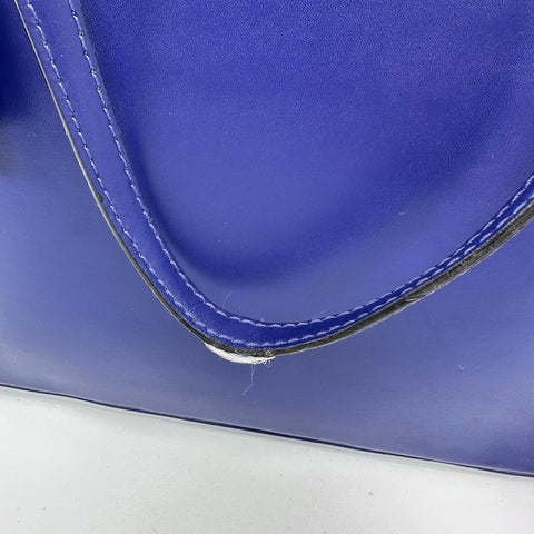 Kate Spade Royal Blue Leather Large Tote Bag Gold Hardware