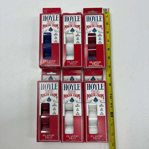 Vintage 1992 Hoyle Poker Chips Lot of 6 NOS 100 ct Boxes Made in USA