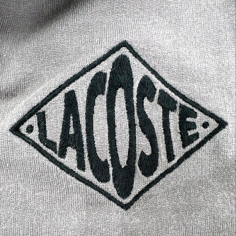 Lacoste Women's Gray Cotton Blend Diamond Logo Full Zip Track Jacket Sz 44