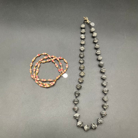 Beads for Life Uganda Paper Bead Glass Seed Bead Jewelry Lot 12 Pieces