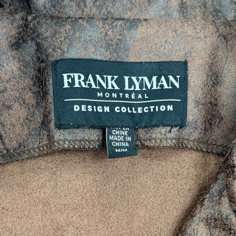 Frank Lyman Women's Brown Distressed Faux Suede Moto Jacket Gold Studs Size M