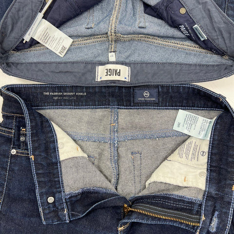 Paige & AG Adriano Goldschmied Women's Jeans & Shorts Lot Blue Tan Sz 26 27