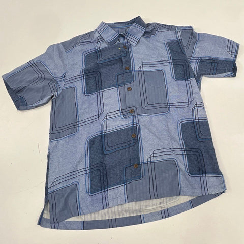 Tommy Bahama Men's Coral Island Silk Short Sleeve Button Up Blue Shirt NWT Sz M