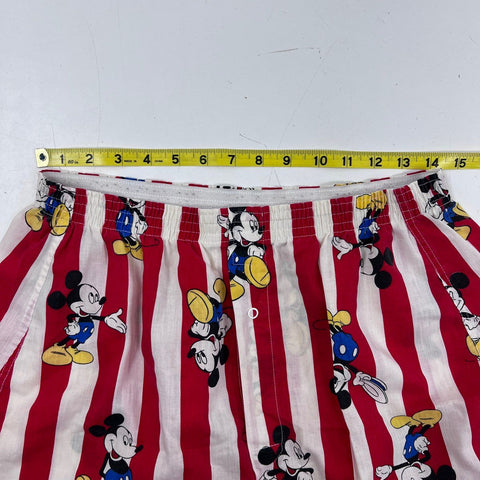 Vintage 90s Mickey Mouse Disney Hanes Striped Boxer Shorts Made in USA Sz L