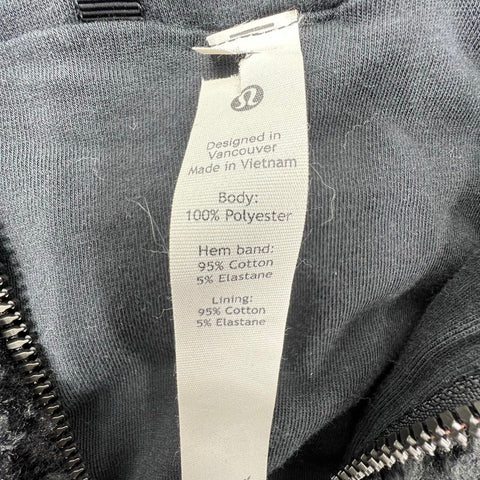Lululemon Women's Black Textured Fleece 1/2 Zip Sherpa Cropped Pullover Size 6