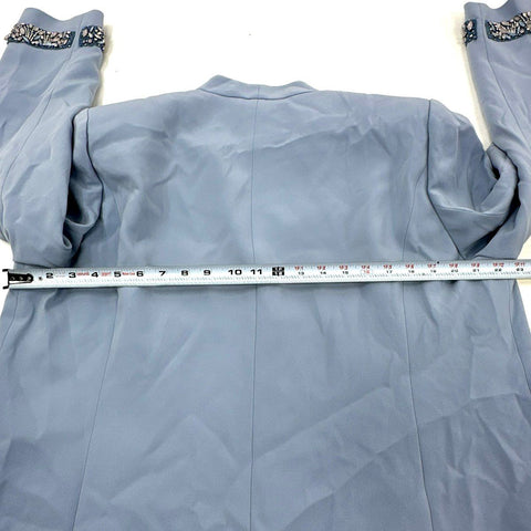 Marina Rinaldi Women's Nerine Jacket Blue Beaded Cuff Embellished NWT Size 18