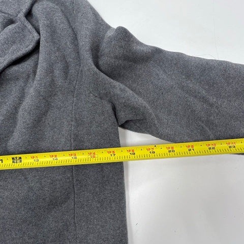 Lauren Ralph Lauren Women's Gray Knit Blazer Jacket Crest Buttons Cotton Blend L