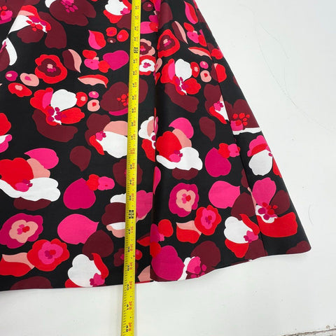 Kate Spade Women's Floral Cascade Dress Black Multicolor A-Line Fit Flare Sz 6