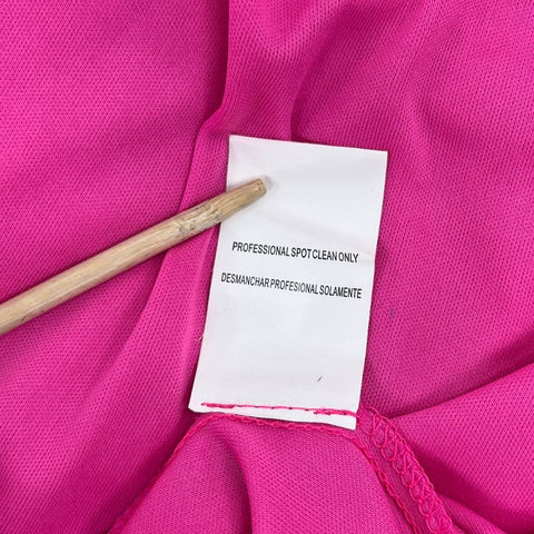 VTG Y2K Junior's City Triangles Hot Pink Beaded Hi-Lo Homecoming Dress - Size 9