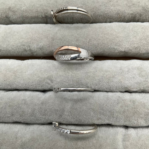 Sterling Silver 925 Jewelry Lot of 4 Rings Sizes 6.5-7.5 Heart Knot X-Design