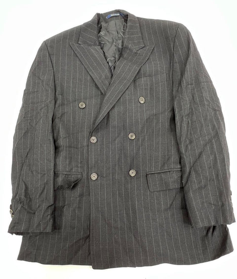 Lot of 4 Mens Gray Black Pinstripe Plaid Wool Suit Jacket Blazer Lot 44 L XL
