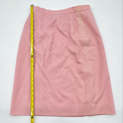 Vintage Ralph Lauren Purple Label Women's Pink Wool Made in USA Skirt Sz 10