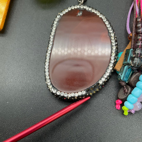 Natural Life Boho Beaded Statement Necklace Lot of 10 Tassels Pendants Eclectic