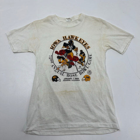 Vintage 1986 Iowa Hawkeyes 72nd Rose Bowl T-Shirt NCAA Football Single Stitch