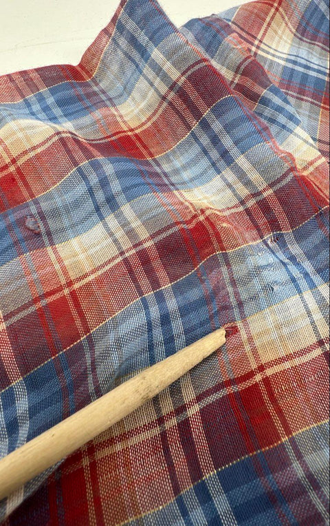Vintage 80s Levi's Pearl Snap Western Plaid Short Sleeve Shirt Sz L