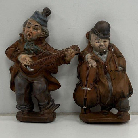 Helen's Hideaway Musician Wall Plaques Ceramic Vintage 1983 Lot of 2