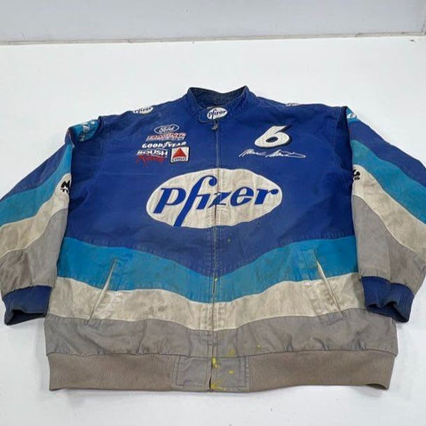 Vintage Y2K Chase Authentics NASCAR Mark Martin #6 Pfizer Jacket Blue Men's XXL