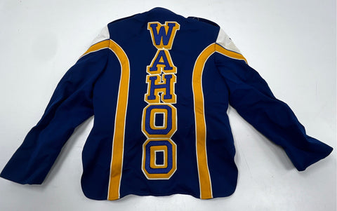 Vintage Marching Band Uniform Jacket Bib Trousers Set Blue White Gold Warriors