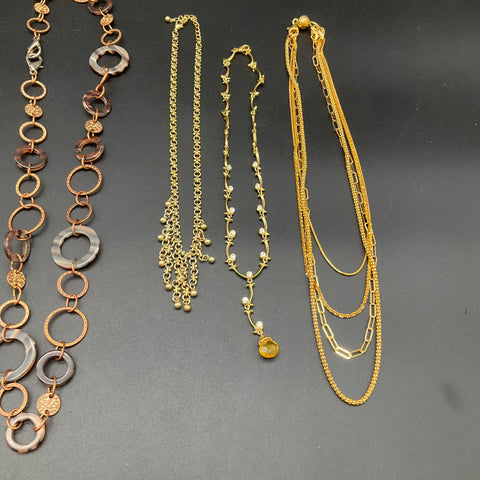 Fashion Jewelry Lot of 8 Gold and Silver Tone Statement and Pendant Necklaces