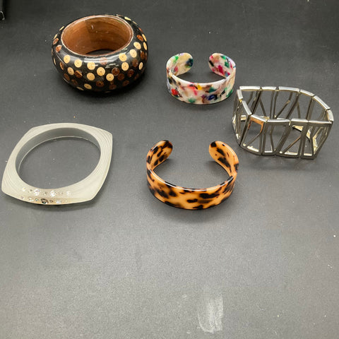 Eclectic Bracelet Jewelry Lot 16pc Bangle Cuff Beaded Tortoise Shell Rhinestone