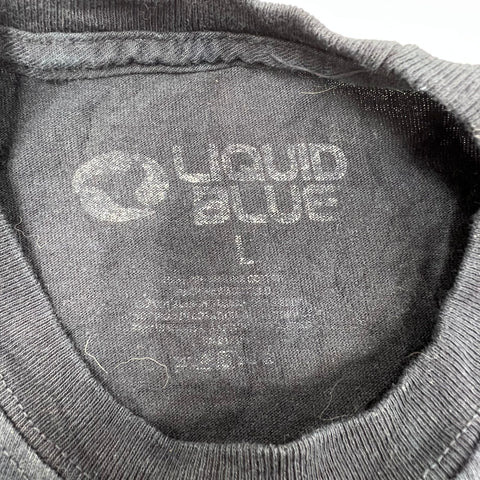Liquid Blue AC/DC Angus Young Tie-Dye Rock Band T-Shirt Sz L