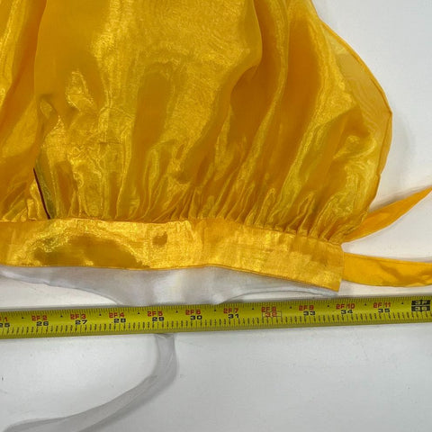 Unbranded Women's Yellow Korean Hanbok Dress Embroidered Floral 2-pc Set Sz L