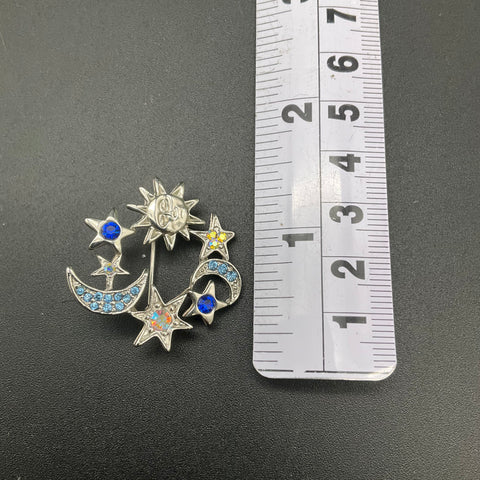 Celestial Floral Victorian Costume Jewelry Lot of 5 Vintage Style Brooches