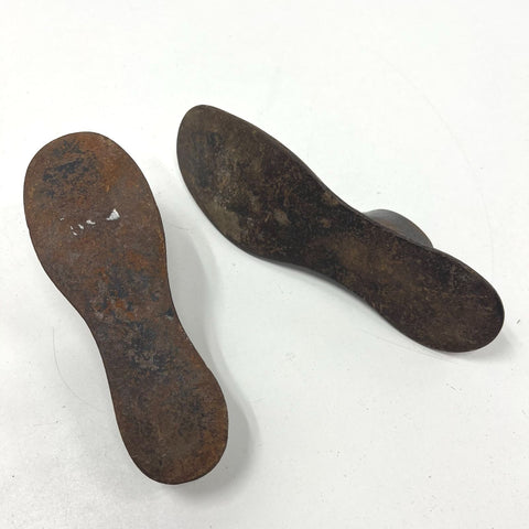 Antique Malleable Cast Iron Cobbler Shoe Lasts Forms Lot of 2 Rustic Decor 7L