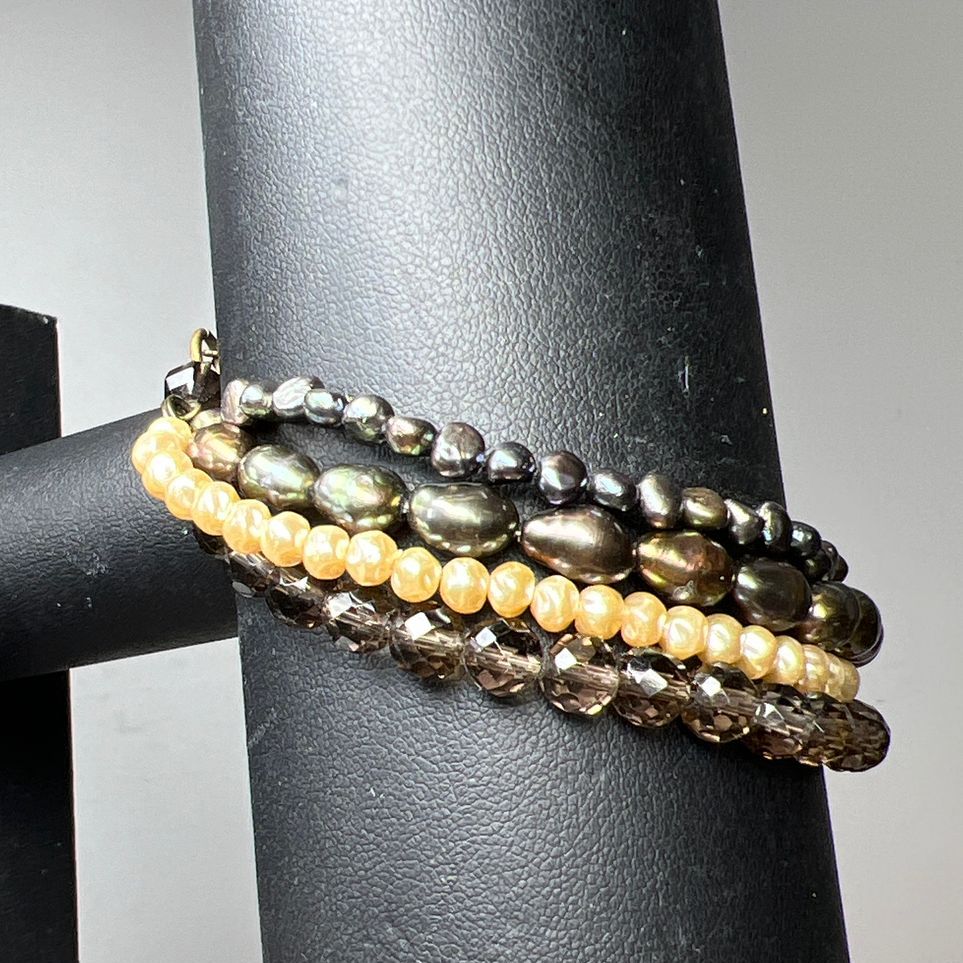 David Aubrey Multistrand Pearl & Multifaceted Beaded Bracelet