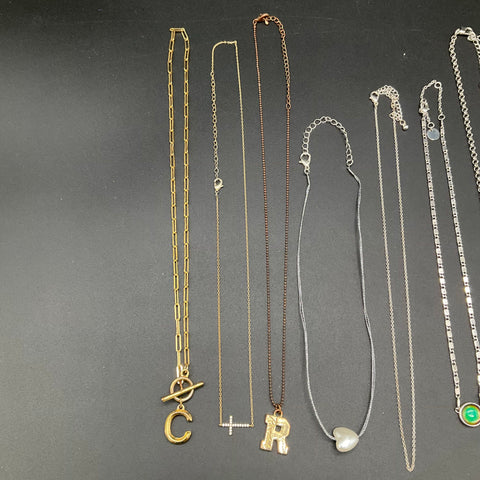 Fashion Jewelry Lot 10 Necklaces Gold Silver Tone Riverdale Initial Paperclip