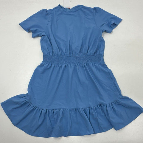 Draper James Women's Blue Tiered Dress V-Neck Smocked Waist Ruffle Sz XL NWT
