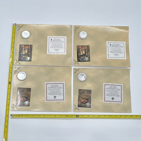 North American Hunting Club Silver Plated Proof Coin Lot 4 Pcs Big Game Upland