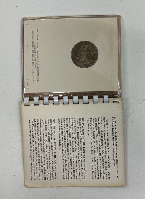 1969 Franklin Mint Medallic Greeting Cards 3 Christmas Coin Lot Set