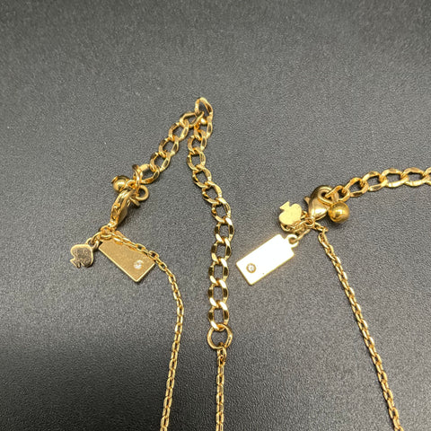 Kate Spade Gold Tone Lot of 2 Necklaces Spark Envy True Blue Bar Pendants