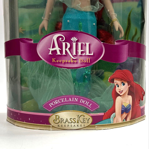 Disney Princess Ariel Porcelain Keepsake Doll Brass Key 16 Inch NIB
