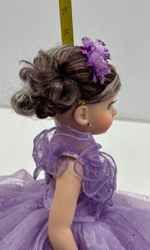 Collectible Quinceañera Last Doll 18" Figure Purple Gown Dress Display