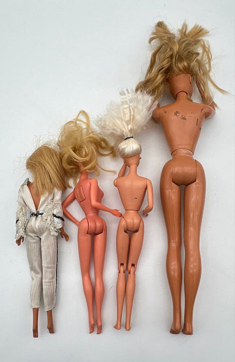 Barbie Doll Lot Mattel Vintage 4 Pieces Including 18 Inch Large Doll Mixed
