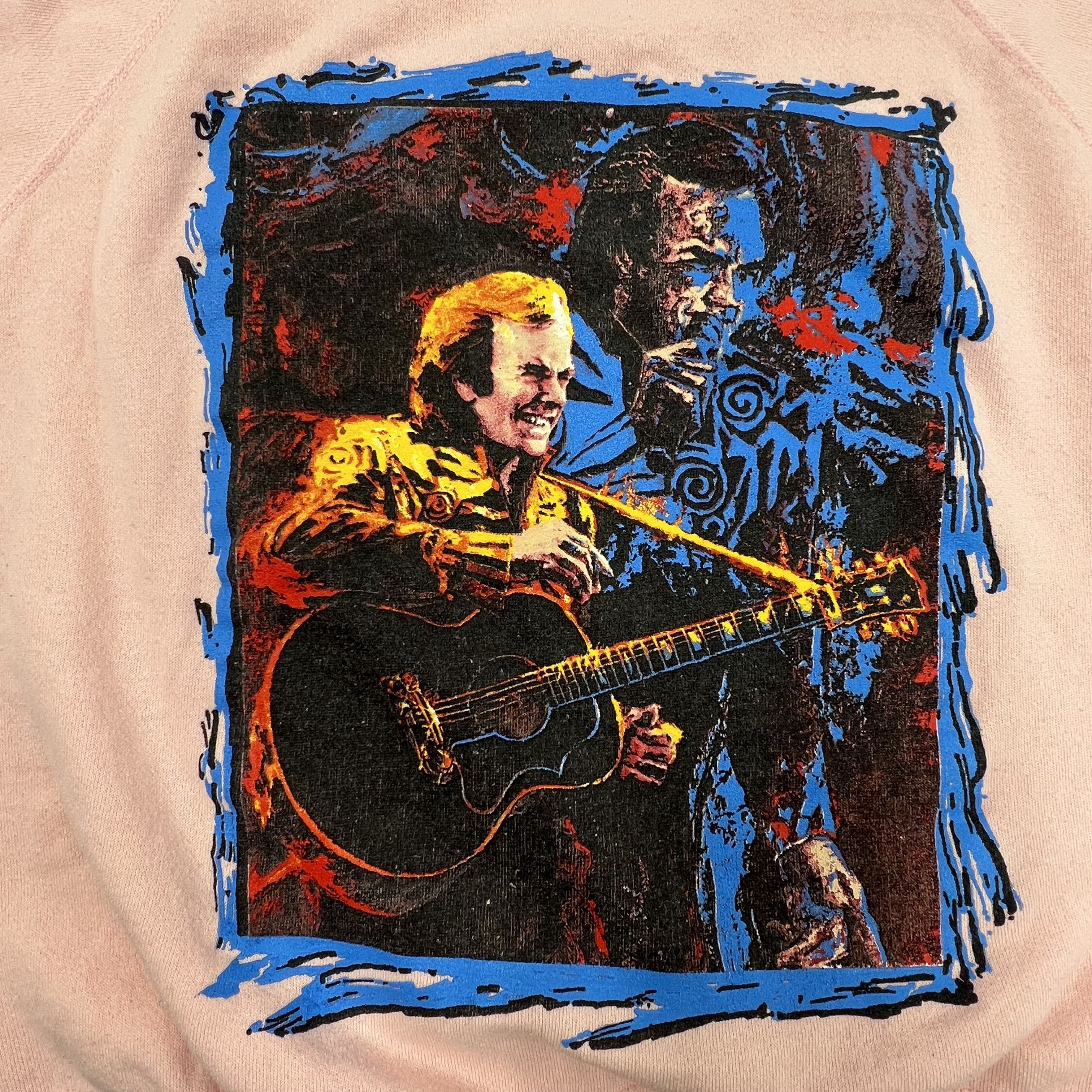 Vintage 90s Neil Diamond '93 Tour Pink Graphic Cut Neck Sweatshirt Men's XL