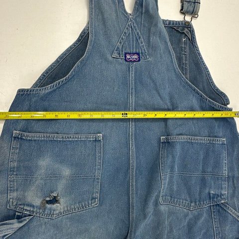 Vintage Big Smith Men's Denim Bib Overalls Blue Distressed Workwear Sz 44x29